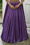 Enamour By Radha_Purple Silk, Tissue Sequins, Pearls, Zari, Beads, Floral Blouse Lehenga Set _Online_at_Aza_Fashions
