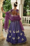 Shop_Enamour By Radha_Purple Silk, Organza Mirrors, Sequins, Beads, Embroidery, Floral Lehenga Set _at_Aza_Fashions