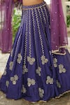 Shop_Enamour By Radha_Purple Silk, Organza Mirrors, Sequins, Beads, Embroidery, Floral Lehenga Set _Online_at_Aza_Fashions