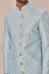 Shop_Masaba_Blue Silk Sequins, Embroidery Pehli Baarish Embellished Sherwani Set _Online_at_Aza_Fashions