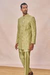 Masaba_Mint Silk Embroidery, Sequins Jaise Koi Sapna Embellished Sherwani Set _at_Aza_Fashions
