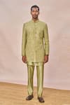Buy_Masaba_Mint Silk Embroidery, Sequins Jaise Koi Sapna Embellished Sherwani Set _at_Aza_Fashions