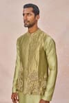 Buy_Masaba_Mint Tissue, Silk Embroidery, Sequins Ikrar Hua Embellished Bundi Kurta Set _Online_at_Aza_Fashions