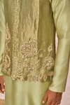 Buy_Masaba_Mint Tissue, Silk Embroidery, Sequins Ikrar Hua Embellished Bundi Kurta Set 