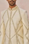 Masaba_Ivory Silk, Dupion Embroidery, Sequins, Beads, Namkeen Embellished Sherwani Set _Online