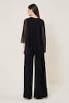 Shop_Namrata Joshipura_Black Viscose Georgette Sequins, Embroidery Round Neck Amara Front Flap Jumpsuit _at_Aza_Fashions