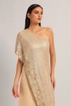 Namrata Joshipura_Ivory Mesh Sequins One Shoulder Amara Jumpsuit _at_Aza_Fashions