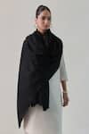 Buy_SHAZA_Black Gazala Cashmere Solid Shawl _at_Aza_Fashions