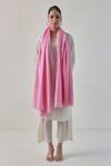 Shop_SHAZA_Pink Gazala Cashmere Solid Shawl _at_Aza_Fashions