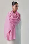 Buy_SHAZA_Pink Gazala Cashmere Solid Shawl _at_Aza_Fashions