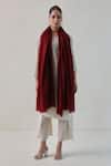 Shop_SHAZA_Maroon Gazala Cashmere Solid Shawl _at_Aza_Fashions