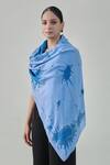Buy_SHAZA_Blue Fiona Supernova Print Woolen Stole _at_Aza_Fashions