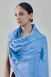 SHAZA_Blue Fiona Supernova Print Woolen Stole _Online_at_Aza_Fashions