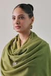 Buy_SHAZA_Olive Green Georgia Floral Embroidered Pashmina Stole _Online_at_Aza_Fashions