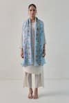 Shop_SHAZA_Blue Junia Floral Embroidered Pashmina Stole _at_Aza_Fashions