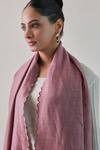 SHAZA_Pink Elena Pashmina Floral Embroidered Stole _Online_at_Aza_Fashions