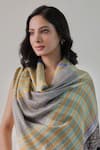 SHAZA Multi Color Nusrat Handwoven Striped Pashmina Stole Online at Aza Fashions SHAZA_Multi Color Nusrat Handwoven Striped Pashmina Stole _Online_at_Aza_Fashions