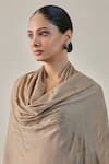 SHAZA_Beige Era Of Zaywar Jaal Paisley Embellished Stole _Online_at_Aza_Fashions