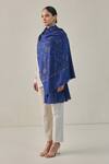 Buy_SHAZA_Blue Era Of Zaywar Jaal Bel Pattern Stole _at_Aza_Fashions