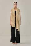 Shop_SHAZA_Yellow Moira Vineyard Zaywar Pashmina Stole _at_Aza_Fashions