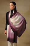 Buy_SHAZA_Purple Saya Ombre Hand Painted Pashmina Stole _at_Aza_Fashions