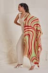 Shop_SHAZA_Multi Color Disruption Hand Painted Stole _at_Aza_Fashions