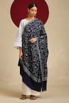 Buy_SHAZA_Blue Bel Jama Kashmiri Phul-bel Embroidered Shawl _at_Aza_Fashions