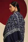 SHAZA_Blue Bel Jama Kashmiri Phul-bel Embroidered Shawl _Online_at_Aza_Fashions