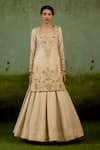 Buy Shyam Narayan Prasad Ivory Brocade, Organza Embroidery, Metallic Thread, Zardozi Kurta Lehenga Set Online at Aza Fashions Buy_Shyam Narayan Prasad_Ivory Brocade, Organza Embroidery, Metallic Thread, Zardozi Kurta Lehenga Set _Online_at_Aza_Fashions