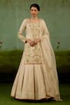 Buy Shyam Narayan Prasad Ivory Brocade, Organza Embroidery, Metallic Thread, Zardozi Kurta Lehenga Set at Aza Fashions Buy_Shyam Narayan Prasad_Ivory Brocade, Organza Embroidery, Metallic Thread, Zardozi Kurta Lehenga Set _at_Aza_Fashions