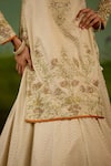 Buy Shyam Narayan Prasad Ivory Brocade, Organza Embroidery, Metallic Thread, Zardozi Kurta Lehenga Set Buy_Shyam Narayan Prasad_Ivory Brocade, Organza Embroidery, Metallic Thread, Zardozi Kurta Lehenga Set
