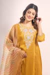Samyukta Singhania Mustard Tissue, Shantoon, Chiffon Embroidery, Sequins, Lace Shimmer Kurta Set at Aza Fashions Samyukta Singhania_Mustard Tissue, Shantoon, Chiffon Embroidery, Sequins, Lace Shimmer Kurta Set _at_Aza_Fashions