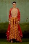 Buy Shyam Narayan Prasad Orange Brocade, Silk, Organza Embroidery, Stones, Zari Zardozi Anarkali Set at Aza Fashions Buy_Shyam Narayan Prasad_Orange Brocade, Silk, Organza Embroidery, Stones, Zari Zardozi Anarkali Set _at_Aza_Fashions
