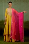 Buy Shyam Narayan Prasad Yellow Silk, Brocade, Organza Embroidery, Stones Zardozi Anarkali Sharara Set Buy_Shyam Narayan Prasad_Yellow Silk, Brocade, Organza Embroidery, Stones Zardozi Anarkali Sharara Set