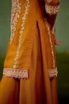 Shop_Shyam Narayan Prasad_Rust Brocade, Organza Embroidery, Beads, Zari Round Zardozi Kurta Sharara Set _Online