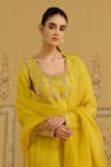 Shyam Narayan Prasad Yellow Silk Organza Embroidery, Sequins, Beads, Zari Zardozi Kurta Pant Set Online at Aza Fashions Shyam Narayan Prasad_Yellow Silk Organza Embroidery, Sequins, Beads, Zari Zardozi Kurta Pant Set _Online_at_Aza_Fashions