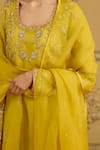 Shyam Narayan Prasad Yellow Silk Organza Embroidery, Sequins, Beads, Zari Zardozi Kurta Pant Set at Aza Fashions Shyam Narayan Prasad_Yellow Silk Organza Embroidery, Sequins, Beads, Zari Zardozi Kurta Pant Set _at_Aza_Fashions
