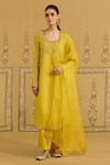 Buy Shyam Narayan Prasad Yellow Silk Organza Embroidery, Sequins, Beads, Zari Zardozi Kurta Pant Set at Aza Fashions Buy_Shyam Narayan Prasad_Yellow Silk Organza Embroidery, Sequins, Beads, Zari Zardozi Kurta Pant Set _at_Aza_Fashions