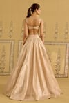 Shop_Shyam Narayan Prasad_Gold Brocade, Tissue, Organza Embroidery, Zari Square Neck Zardozi Lehenga Set _at_Aza_Fashions