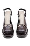Buy_Sole House_Brown Buckles Noir Leather Block Heels 
