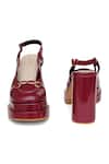 Buy_Sole House_Burgundy Buckles Noir Leather Heels _Online_at_Aza_Fashions
