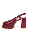 Shop_Sole House_Burgundy Buckles Noir Leather Heels _Online_at_Aza_Fashions