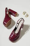 Shop_Sole House_Burgundy Buckles Noir Leather Heels _at_Aza_Fashions