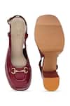 Sole House_Burgundy Buckles Noir Leather Heels _at_Aza_Fashions