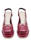 Buy_Sole House_Burgundy Buckles Noir Leather Heels 