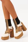 Buy_Sole House_Multi Color Mocha Luxe Boots _at_Aza_Fashions
