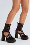 Buy_Sole House_Black Buckles Midnight Dual Tone Boots _at_Aza_Fashions