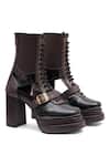 Shop_Sole House_Black Buckles Midnight Dual Tone Boots _Online_at_Aza_Fashions