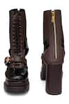 Sole House_Black Buckles Midnight Dual Tone Boots _at_Aza_Fashions