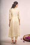 Shop_Samyukta Singhania_Ivory Tissue, Shantoon, Chiffon Embroidery, Sequins, Lace Shimmer Kurta Set _at_Aza_Fashions